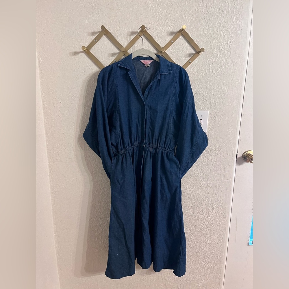 Vintage H Bar C Denim Midi Dress Size 8
